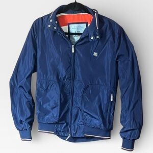 Harmont & Blaine Jeans Blue zip front lined windbreaker jacket good cond (SM)